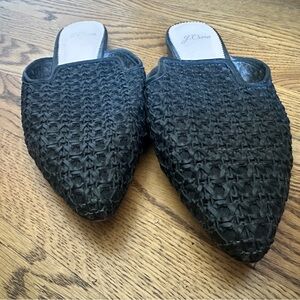 J. Crew Black Woven Mules